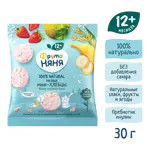 Фрутоняня Мини-хлебцы рисовые, хлебцы, 30 г, 1 шт, яблоко + клубника + банан фото 3