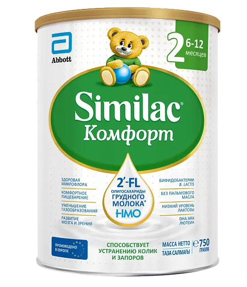 Similac Комфорт 2, 6-12 месяцев, смесь молочная сухая, 750 г, 1 шт. фото