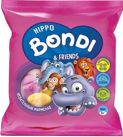 Hippo Bondi Friends Мармелад жевательный, мармелад жевательный, 100 г, 1 шт. фото