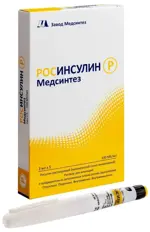 Росинсулин Р, 100 МЕ/мл, раствор для инъекций, 3 мл, 5 шт, в шприц-ручках (Комфорт пен) фото