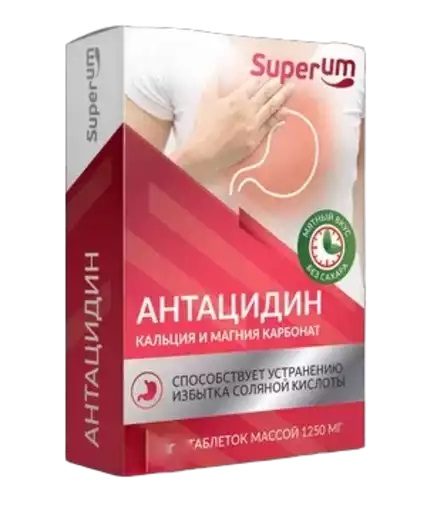 Superum Антацидин, таблетки жевательные, 54 шт. фото