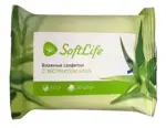 СофтЛайф Салфетки влажные с экстрактом алоэ, салфетки влажные, 20 шт. фото