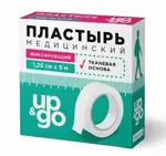 UP&GO Пластырь медицинский фиксирующий тканый, 1.25 см х 500 см, пластырь, 1 шт, белого цвета, тканевая основа фото