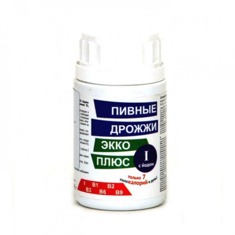 Пивные дрожжи Экко Плюс с йодом, 0.45 г, таблетки, 100 шт. фото