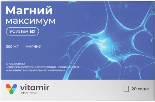 Витамир Магний Максимум, 300 мг, порошок для приема внутрь, 20 шт. фото