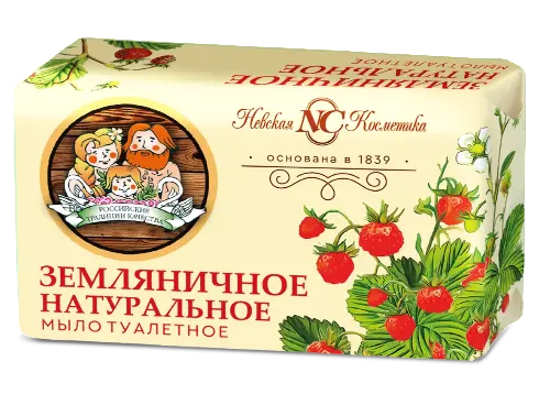 Невская косметика мыло туалетное, мыло твердое, 180 г, 1 шт, земляничное фото