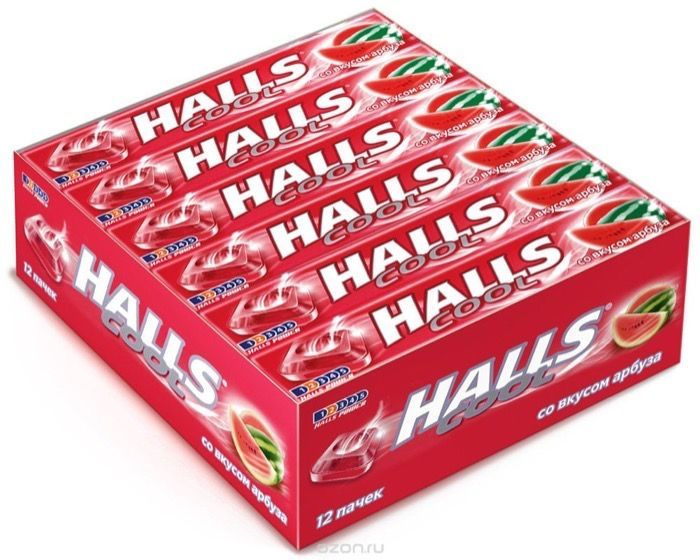 Halls Леденцы, леденцы, 25 г, 12 шт, арбуз фото