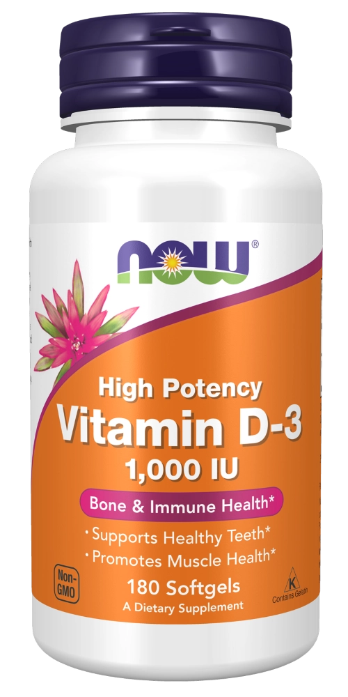 NOW Высокоэффективный витамин Д3 1000 МЕ, 1000 мг, капсулы, 180 шт. фото