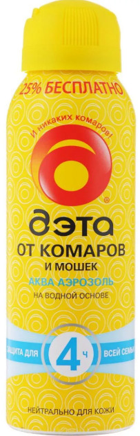 Дэта aqua аэрозоль от комаров и мошек, аэрозоль, 125 мл, 1 шт. фото