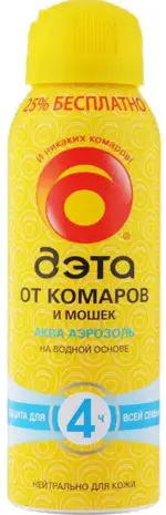 Дэта aqua аэрозоль от комаров и мошек, аэрозоль, 125 мл, 1 шт. фото