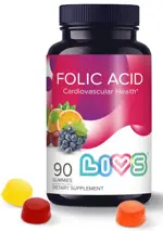 Livs Фолиевая кислота, пектиновые мармеладные пастилки, 90 шт, апельсин + виноград + вишня фото