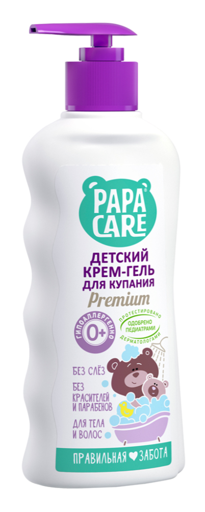 Papa Care Крем-гель детский для купания, крем-гель, 250 мл, 1 шт, для детей с рождения фото