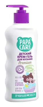 Papa Care Крем-гель детский для купания, крем-гель, 250 мл, 1 шт, для детей с рождения фото