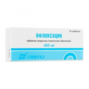 Офлоксацин, 400 мг, таблетки, покрытые пленочной оболочкой, 10 шт. фото