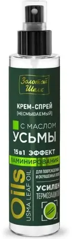 Золотой Шелк Крем-спрей с маслом усьмы 15в1, спрей, 100 мл, 1 шт, эффект ламинирования фото