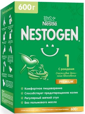Nestogen 1 Premium, смесь молочная сухая, 600 г, 1 шт, для детей с рождения, с пребиотиками и лактобактериями фото