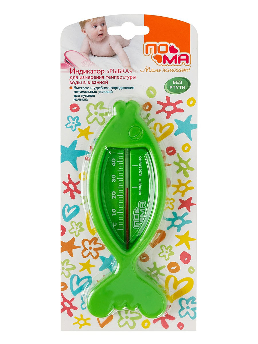 Пома Термометр для ванной Рыбка, 1 шт, цвет в ассортименте, арт. 817 фото