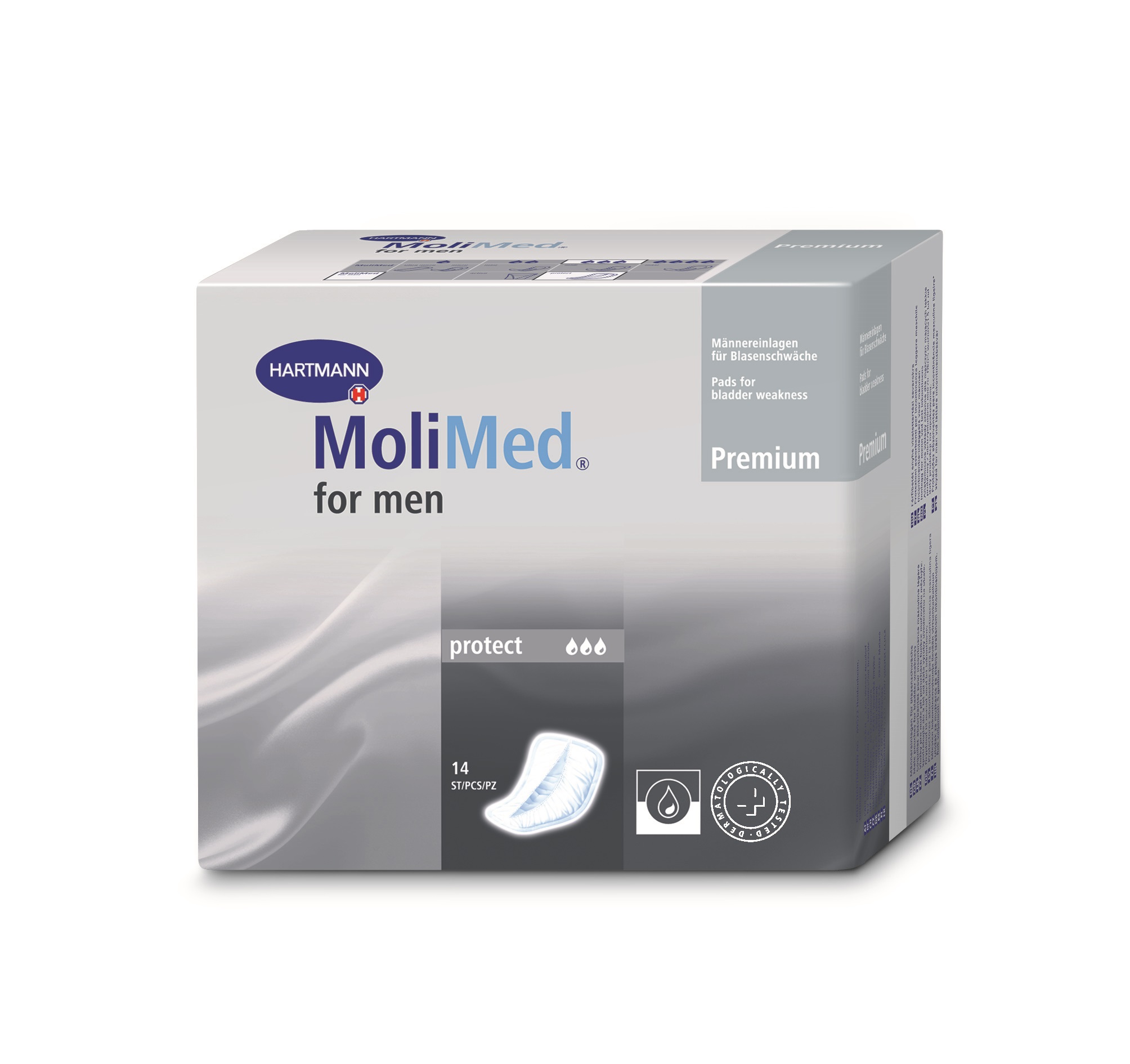 Molimed Premium Protect Вкладыши урологические для мужчин, 14 шт, 3 капли фото