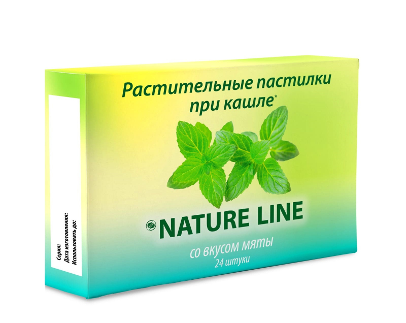 Nature Line Пастилки растительные при кашле, леденцы, 24 шт, мята фото