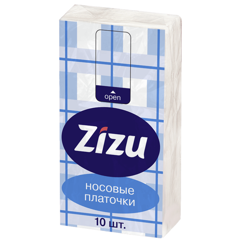 Зизу Платочки бумажные носовые, 10 шт. фото
