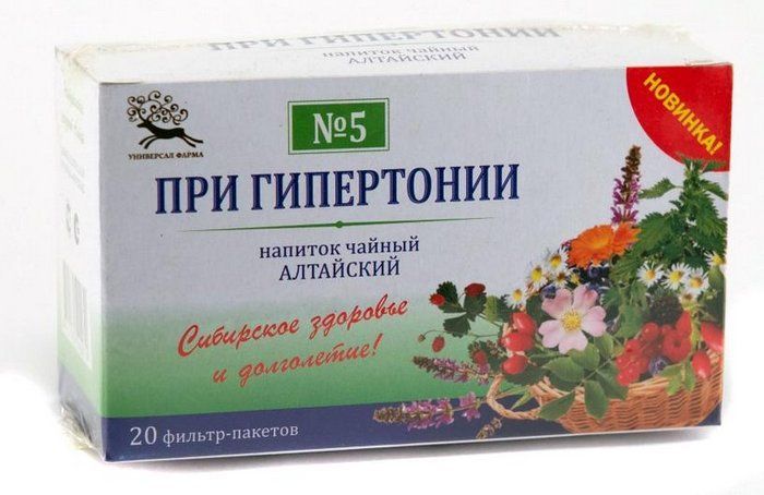 Чайный напиток Алтайский №5 При гипертонии, фиточай, 1.5 г, 20 шт. фото