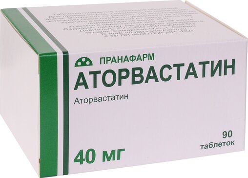 Аторвастатин, 40 мг, таблетки, покрытые пленочной оболочкой, 90 шт. фото