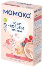 Мамако каша 7 злаков на козьем молоке с ягодами, 6+ мес, каша детская молочная, 200 г, 1 шт. фото
