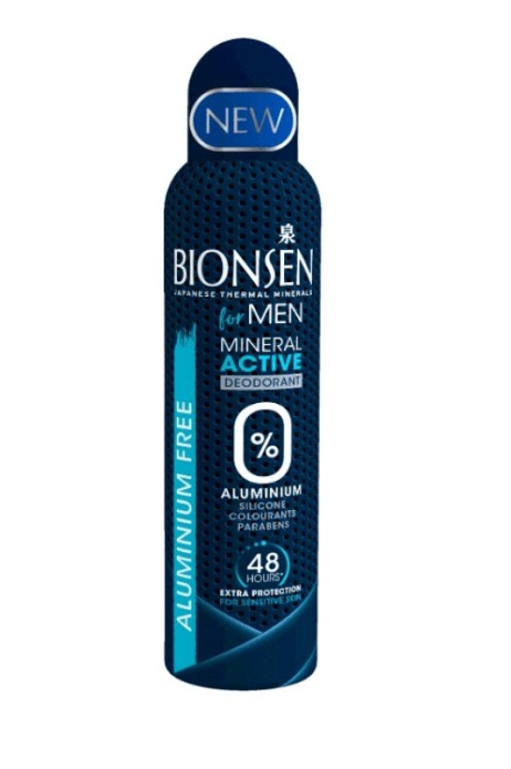 Bionsen Mineral Active For Men дезодорант для чувствительной кожи, дезодорант-спрей, 150 мл, 1 шт. фото