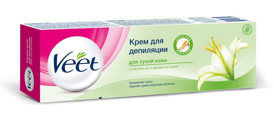 Veet крем для депиляции для сухой кожи, крем, 100 мл, 1 шт, с маслом ши и ароматом лилии фото