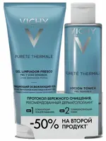 Vichy Purete Thermal Набор для бережного очищения чувствительной кожи, набор, 1 шт, гель 200 мл + тоник 200 мл фото