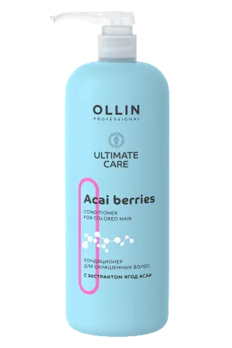 Ollin ultimate care кондиционер для окрашенных волос с экстрактом ягод асаи, кондиционер, 1000 мл, 1 шт. фото