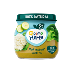 Фрутоняня детское пюре, пюре, 80 г, 1 шт, брокколи + кабачки + цветная капуста фото
