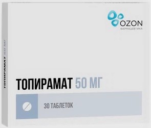 Топирамат, 50 мг, таблетки, покрытые пленочной оболочкой, 30 шт. фото