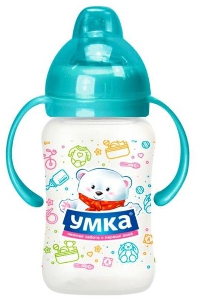 Умка, поильник с трубочкой, 270 мл, 1 шт, бирюзовый, с 6 месяцев фото
