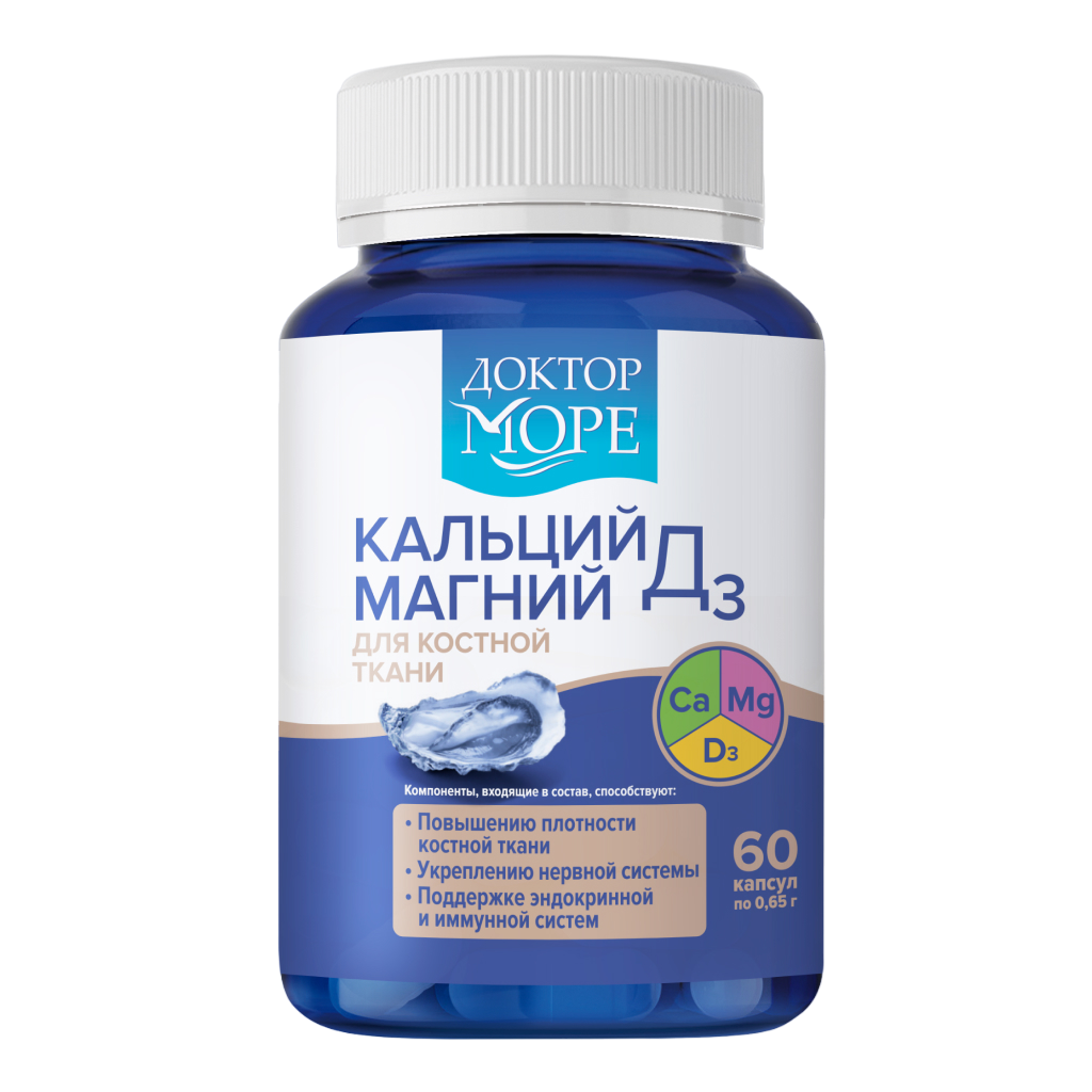 Доктор море Кальций Магний Д3, 650 мг, капсулы, 60 шт. фото
