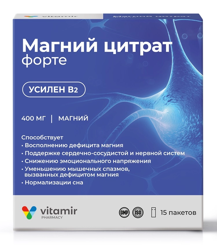 Витамир Магний цитрат форте, 400 мг, порошок для приема для приема внутрь, 15 шт. фото