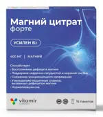 Витамир Магний цитрат форте, 400 мг, порошок для приема для приема внутрь, 15 шт. фото