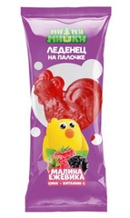 Ми-ми-мишки Петушок на палочке с цинком и витамином С, карамель леденцовая, 17 г, 1 шт, малина + ежевика фото