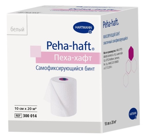 Peha-haft Бинт самофиксирующийся, 10 см x 20 м, 1 шт, белый фото