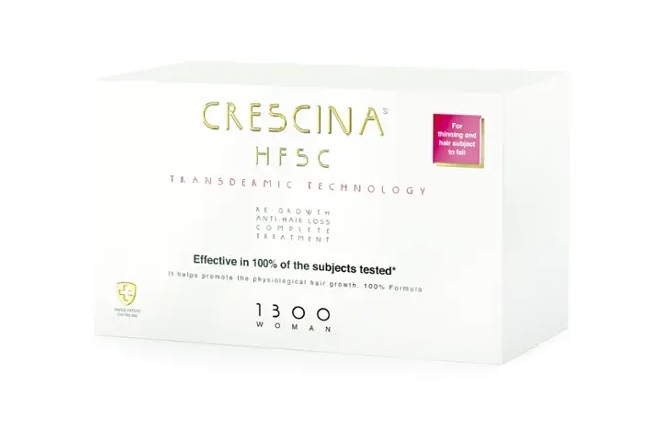 Crescina 1300 HFSC Transdermic 20+20 vials Комплекс лосьонов для возобновления роста и против выпадения волос, лосьон, 40 шт, для женщин фото