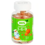 HLS Мишки Омега 3-6-9, пастилки жевательные, 90 шт, апельсин фото 