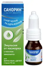 Санорин с маслом эвкалипта, 0.1%, капли назальные, 10 мл, 1 шт. фото 