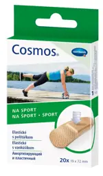 Cosmos Sport Пластырь, 1.9 см х 7.2 см, пластырь медицинский, 20 шт, амортизирующий фото