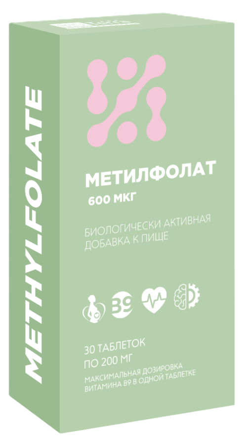 Метилфолат, 600 мкг, таблетки, 30 шт. фото