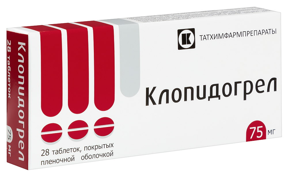 Клопидогрел, 75 мг, таблетки, покрытые пленочной оболочкой, 28 шт. фото