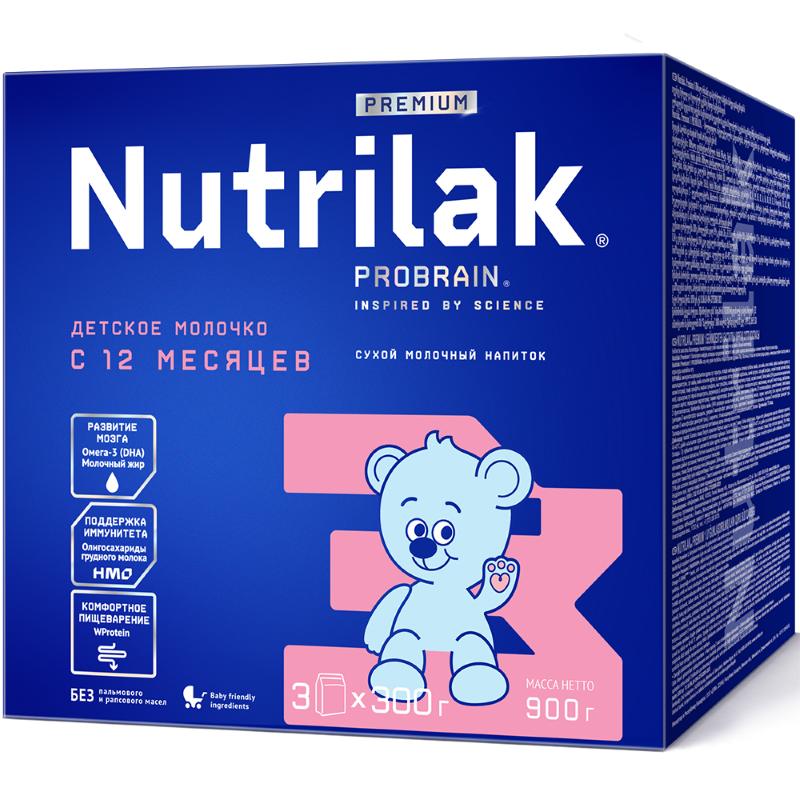 Nutrilak Premium 3 Сухой молочный напиток, 12+ мес, смесь молочная сухая, 900 г, 1 шт. фото