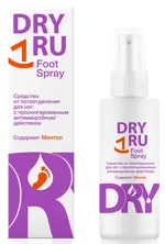 Dry Ru Foot спрей для ног от потоотделения, спрей, 100 мл, 1 шт, ментол фото