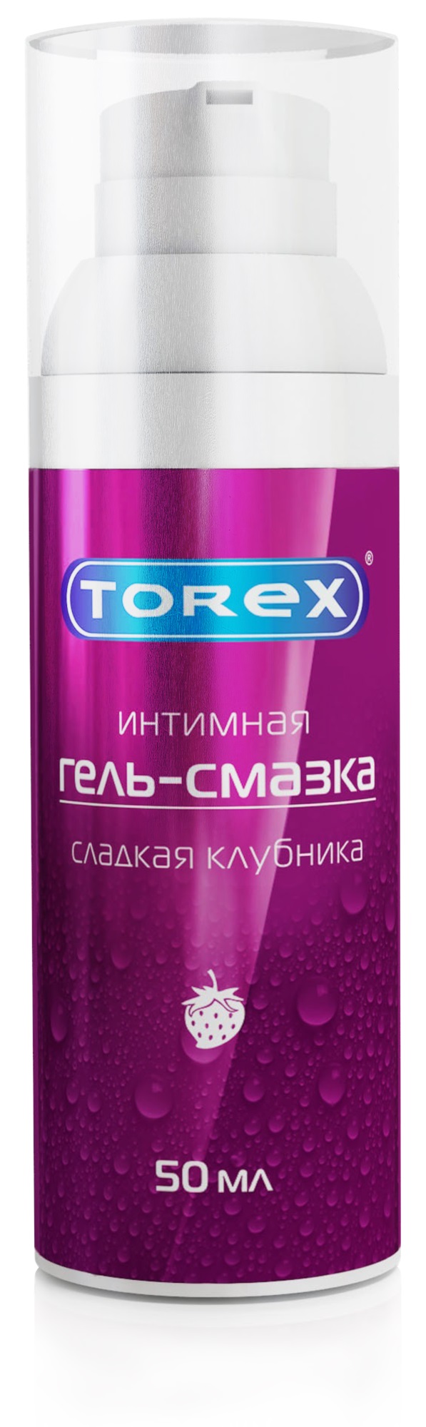 Torex Гель-смазка интимная, гель, 50 мл, 1 шт, сладкая клубника, с дозатором фото