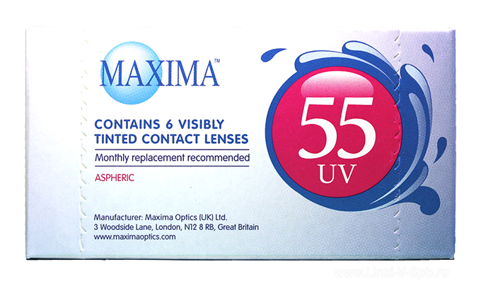 Maxima 55 UV Контактные линзы плановой замены, BC=8,6 d=14,2, 6 шт, D(-3.75), стерильно фото