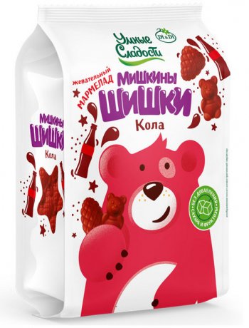 Умные сладости Мармелад Мишкины шишки, мармеладные пастилки, 150 г, 1 шт, кола фото